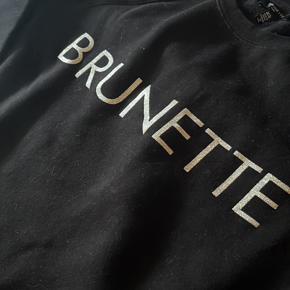 BRUNETTE THE LABEL CRWW NECK W/GLITTER PRINT NWT - Picture 1 of 6